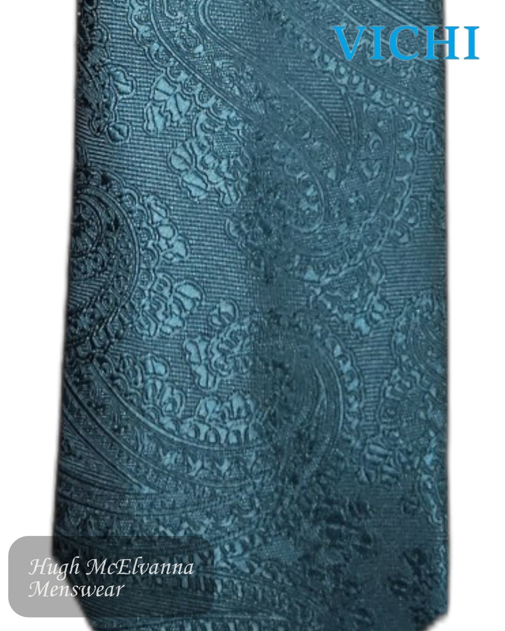 Vichi F90 Paisley Self - Design Necktie & Pocket Square Set - Hugh McElvanna Menswear