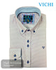 Vichi Navy Shirt - JAB2503 | Men's Patterned Button - Down Shirt - Hugh McElvanna Menswear