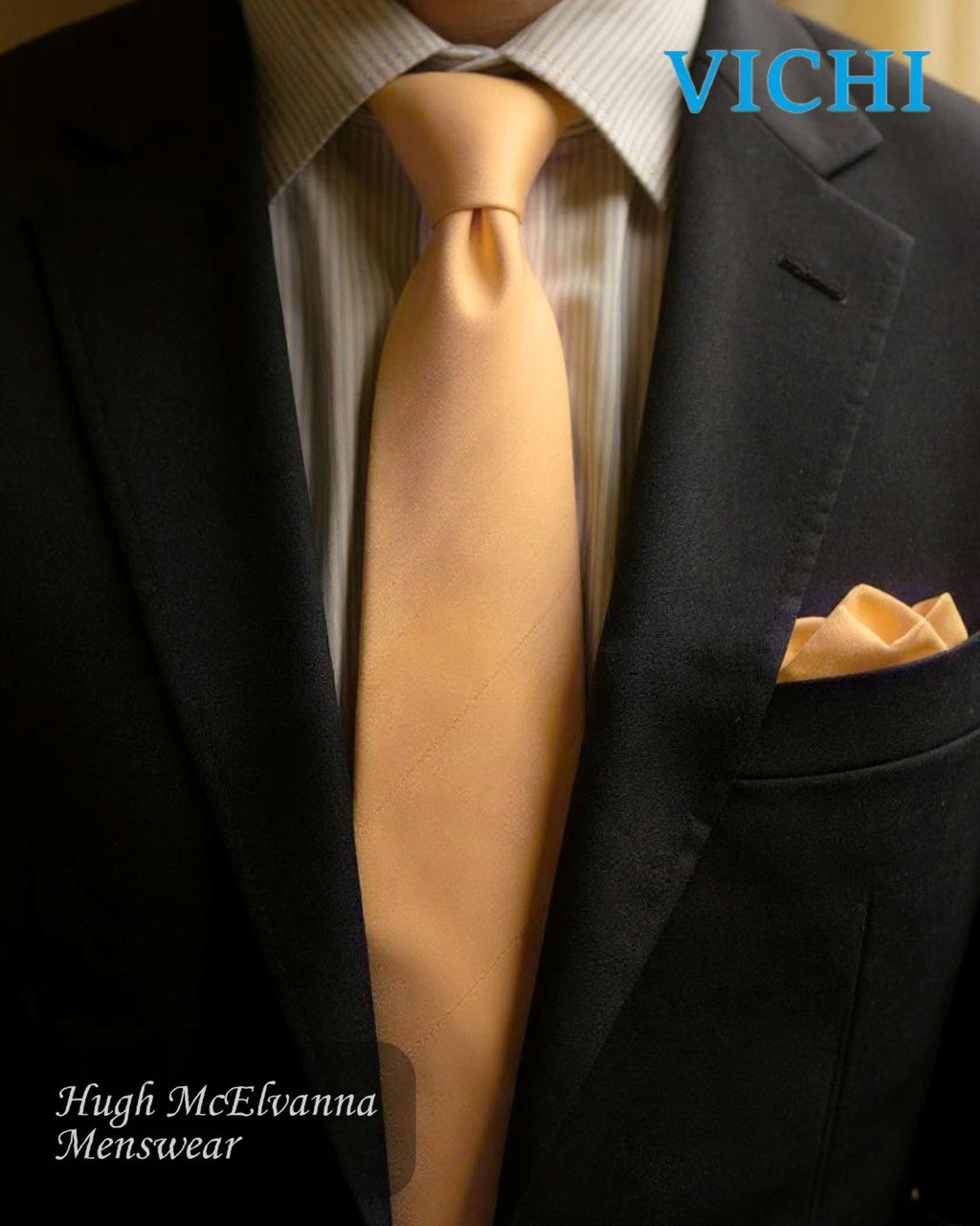 Vichi Self Micro Check Tie & Pocket Square Set – Available in a Range of Colours - Hugh McElvanna Menswear