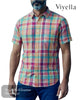 Viyella Classic Fit Pastel Madras Check Short Sleeve Shirt - VY0524H - 648 - Hugh McElvanna Menswear