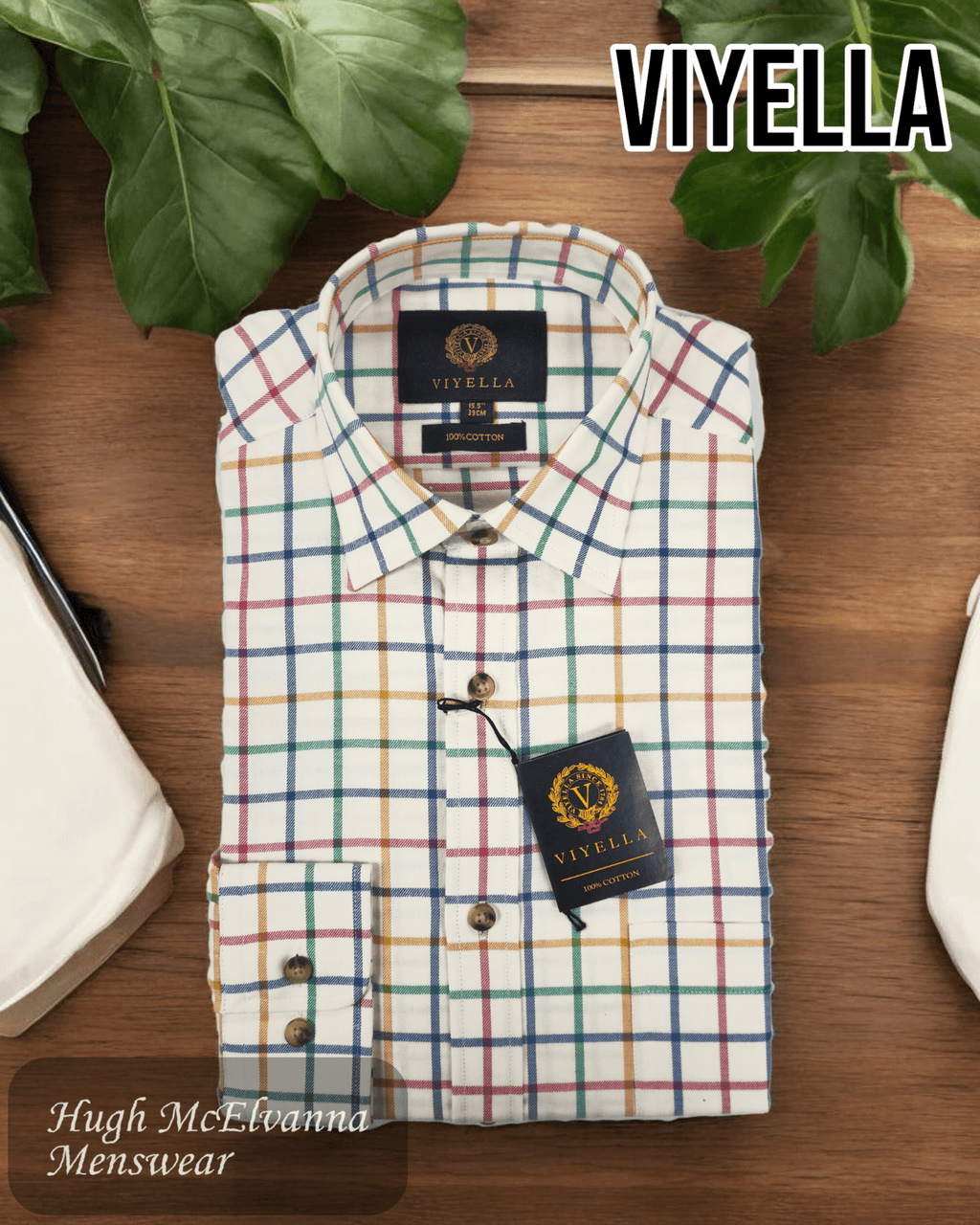 Viyella Cream Check Shirt - VY7842 - Hugh McElvanna Menswear