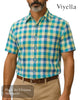Viyella Green Oxford Check Short Sleeve Shirt - VY0531H - 090 - Hugh McElvanna Menswear