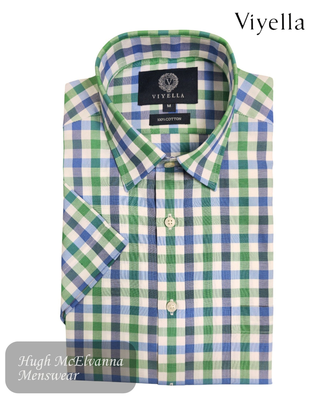 Viyella Green Short Sleeve Check Shirt - VY8534H - Hugh McElvanna Menswear