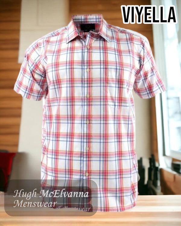 Viyella Short Sleeve Pink Shirt - VY8543H - 113 - Hugh McElvanna Menswear