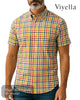 Viyella Yellow Short Sleeve Check Shirt - VY8531HB - Hugh McElvanna Menswear
