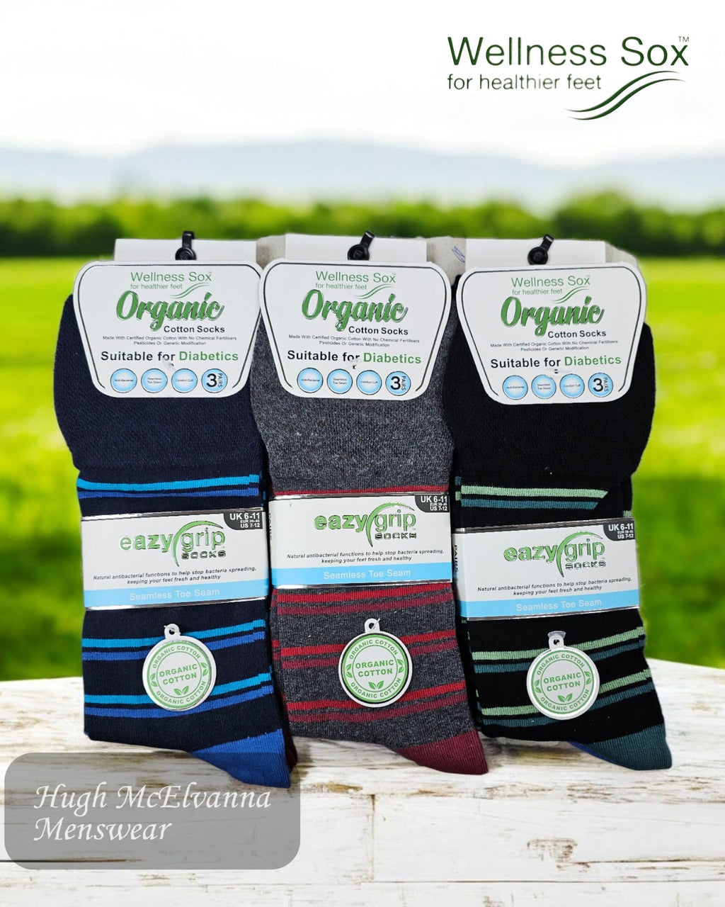 Wellness 3 - Pack Socks - 6 - 11 - Hugh McElvanna Menswear