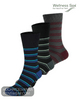 Wellness Sox 3-Pack Organic Cotton Socks - Stripe - Hugh McElvanna Menswear - Socks