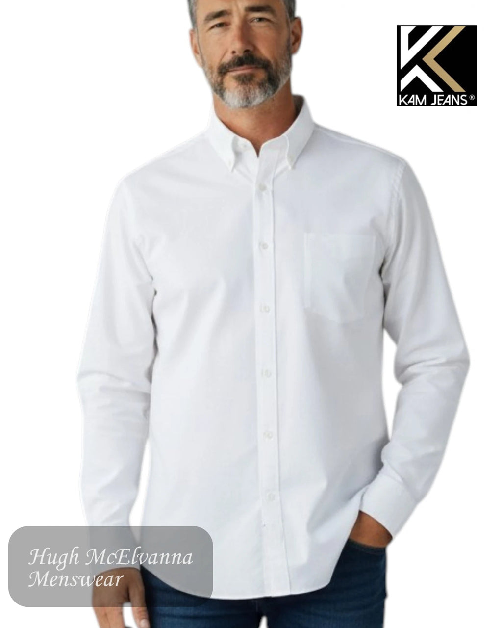 White King Size Long Sleeve Oxford Shirt | KBS 664A - Hugh McElvanna Menswear