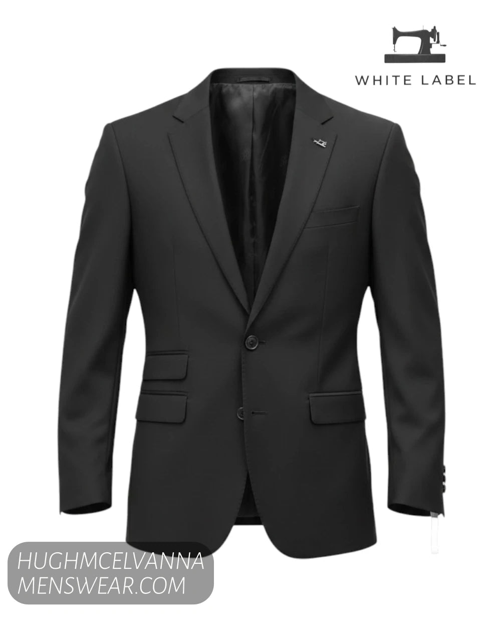 White Label Black Suit Jacket 4089 - Hugh McElvanna Menswear