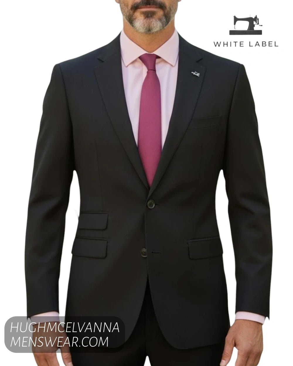 White Label Black Suit Jacket 4089 - Hugh McElvanna Menswear