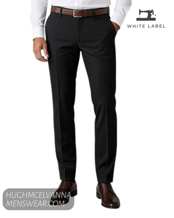 White Label Black Suit Trousers 4089 - Hugh McElvanna Menswear - Mix & Match Suits