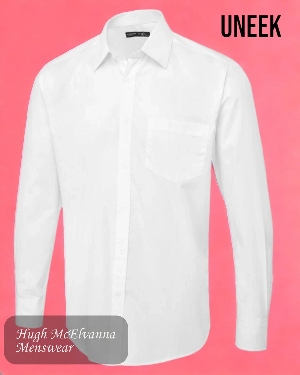 White UNEEK Tailored Fit Shirt Style: UC713 - Hugh McElvanna Menswear