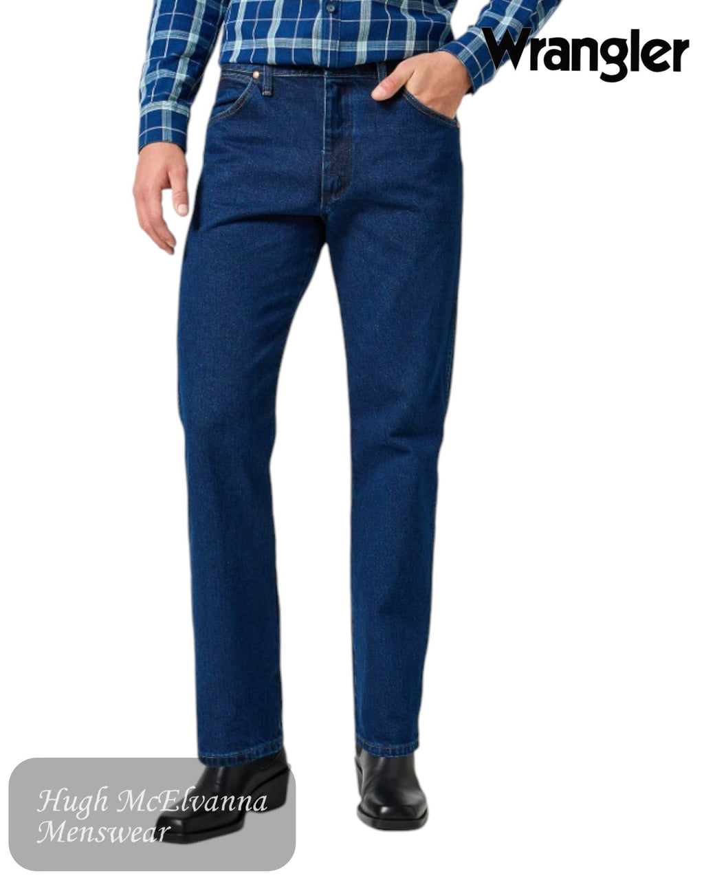 Wrangler 13MWZ Cowboy Cut Original Fit Jeans – Dark Stonewash (112358499) - Hugh McElvanna Menswear