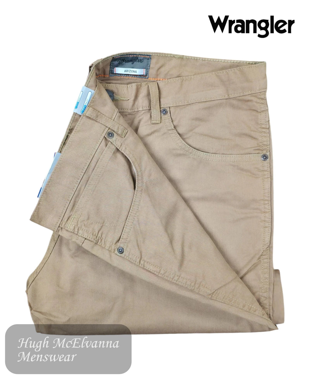Wrangler Arizona Straight Leg Jeans - Khaki - Hugh McElvanna Menswear