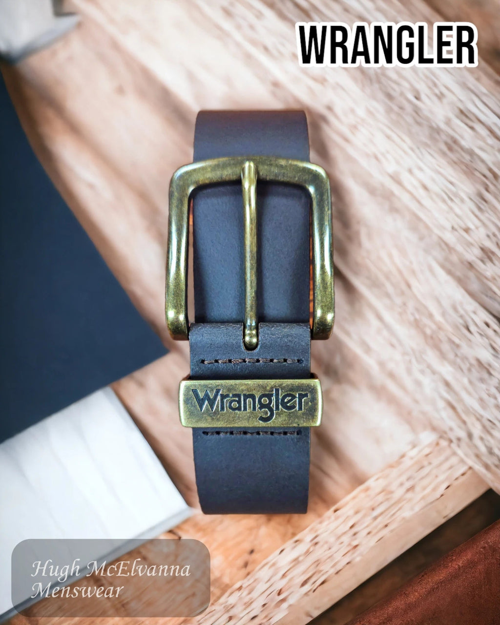 Wrangler Basic Leather Jean Belts - W0080US85 - Hugh McElvanna Menswear