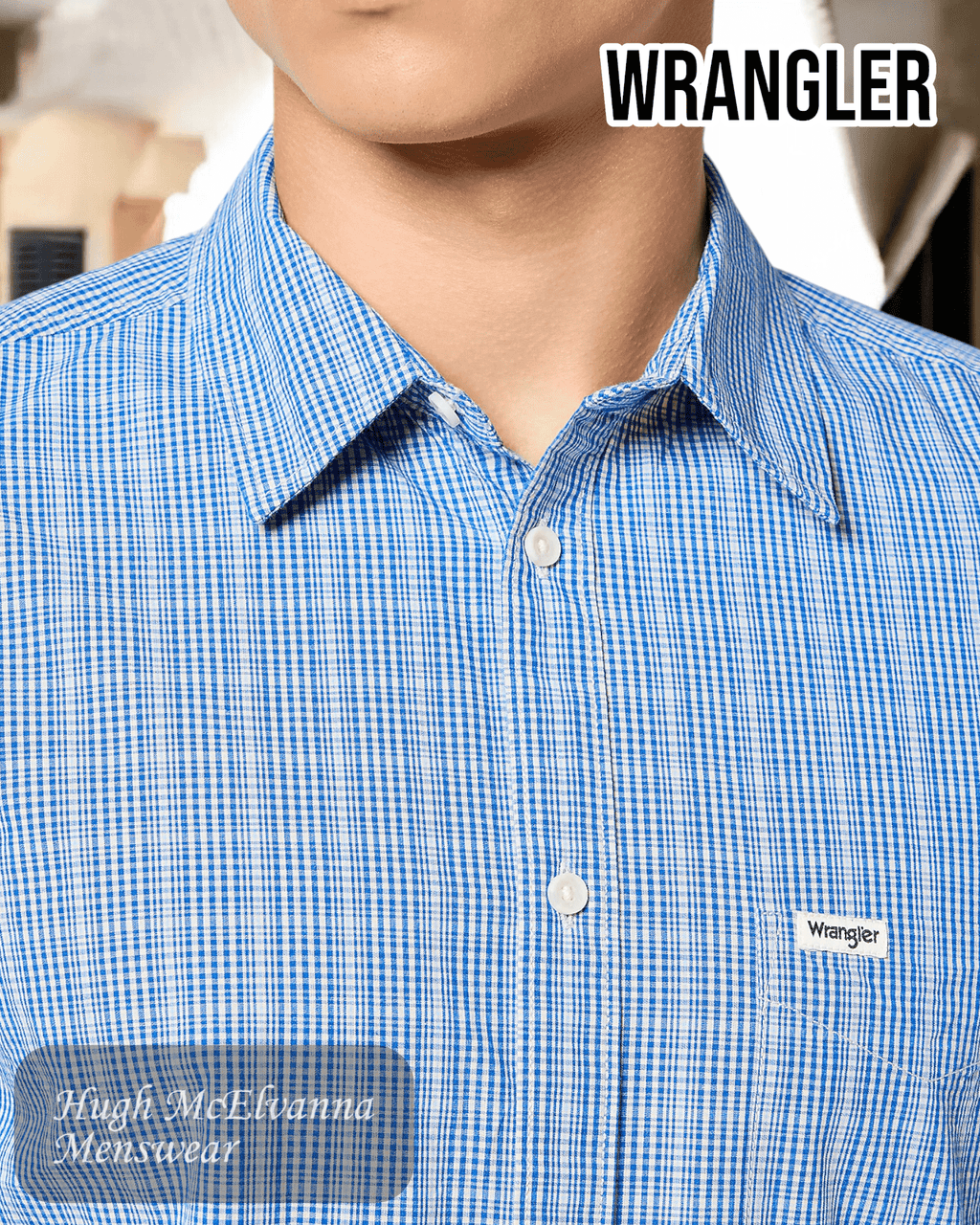 Wrangler Blue Check Shirt – 112357222 - Hugh McElvanna Menswear