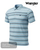 Wrangler Blue Stripe Pique Polo Shirt | 112378536 - Hugh McElvanna Menswear