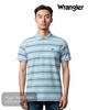 Wrangler Blue Stripe Pique Polo Shirt | 112378536 - Hugh McElvanna Menswear