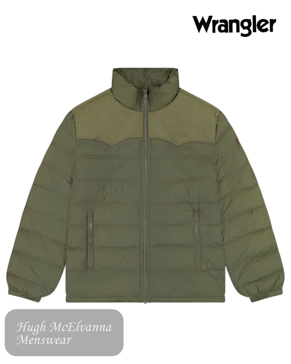 Wrangler Dusty Olive Puffa Jacket – 112371449 - Hugh McElvanna Menswear