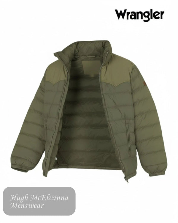 Wrangler Dusty Olive Puffa Jacket – 112371449 - Hugh McElvanna Menswear