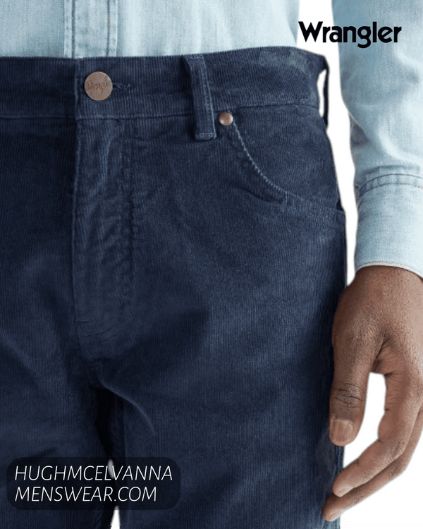 Wrangler Greensboro Mood Indigo Blue Corduroy Jean - 112370846 - Hugh McElvanna Menswear - Jean