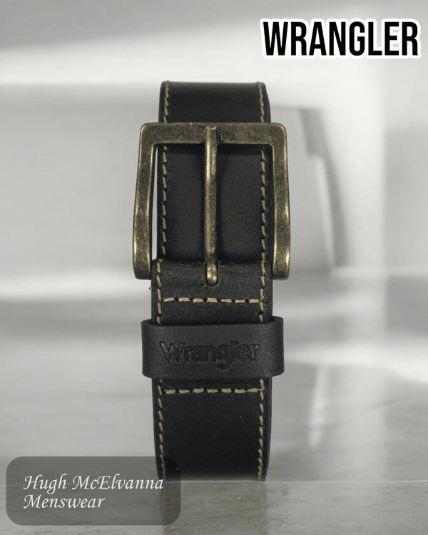 Wrangler Brown Leather Belt - W0081US - Hugh McElvanna Menswear
