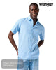 Wrangler Men's Short - Sleeve Linen - Cotton Shirt – Pacific Blue - Hugh McElvanna Menswear