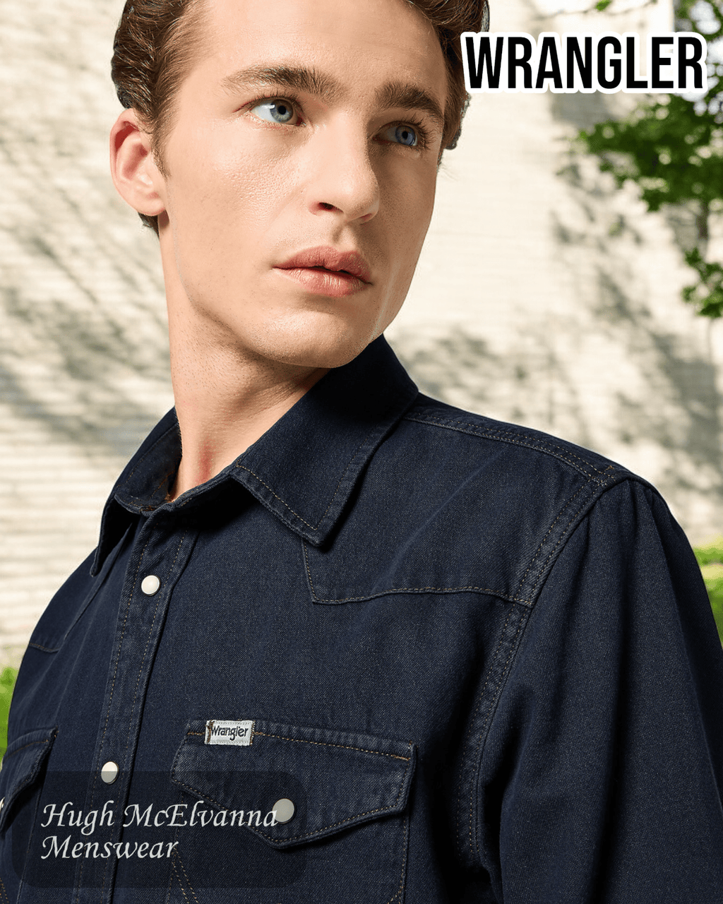 Wrangler MIDNIGHT Denim Shirt - 112357193 - Hugh McElvanna Menswear