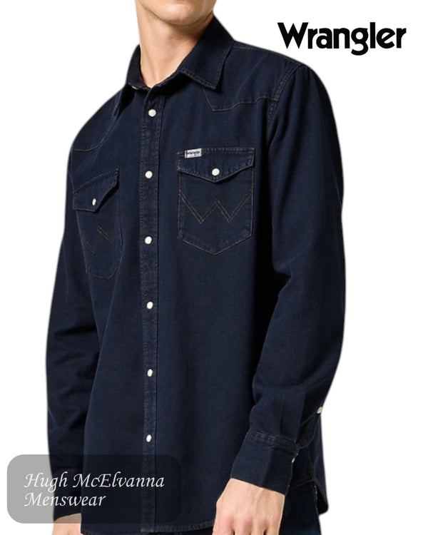 Wrangler MIDNIGHT Denim Shirt - 112357193 - Hugh McElvanna Menswear