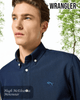Wrangler Navy Oxford Shirt - 112357241 - Hugh McElvanna Menswear