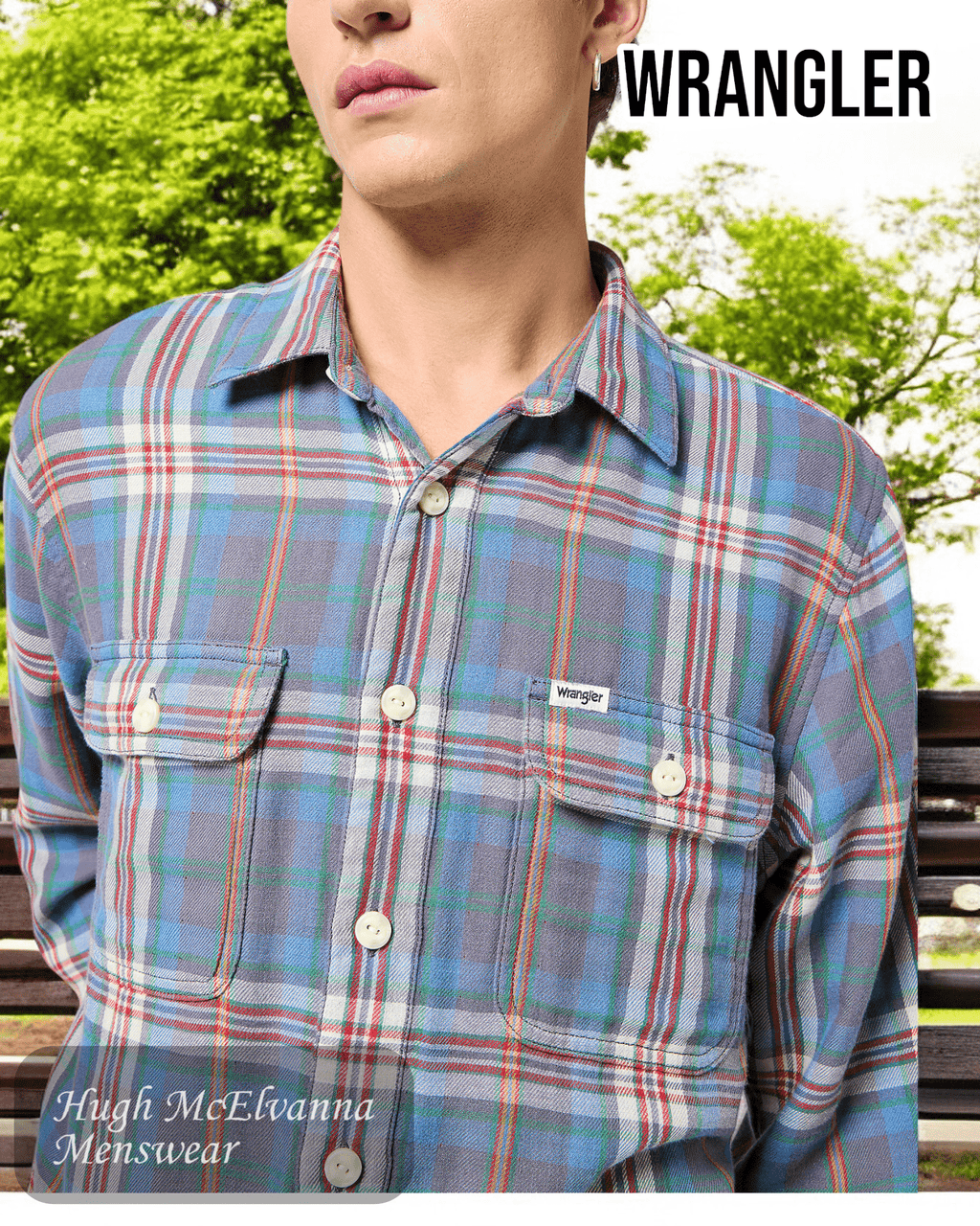 Wrangler Purple Check Shirt - 112357233 - Hugh McElvanna Menswear