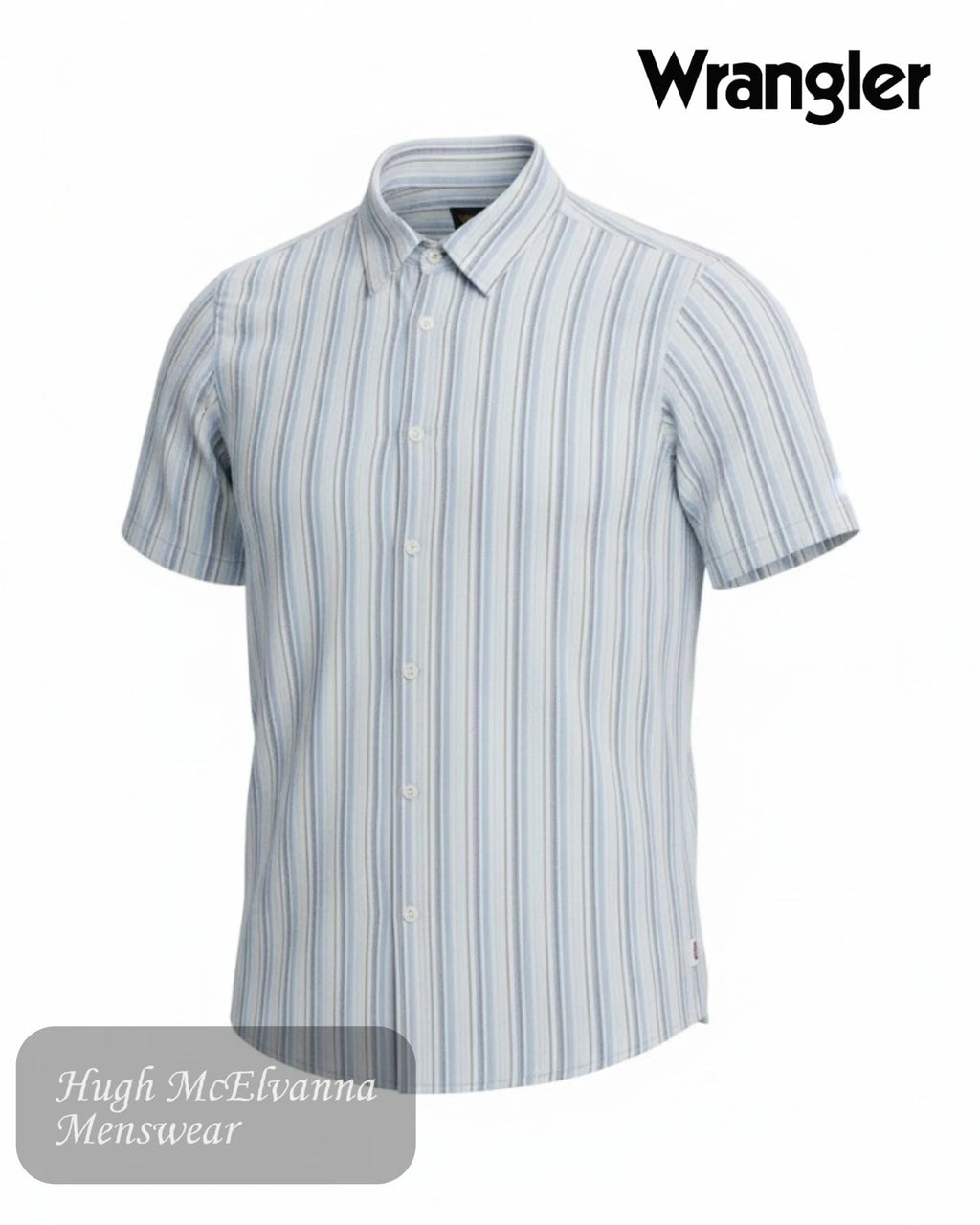 Wrangler Regular Fit Short Sleeve Striped Shirt | 112378054 - Hugh McElvanna Menswear