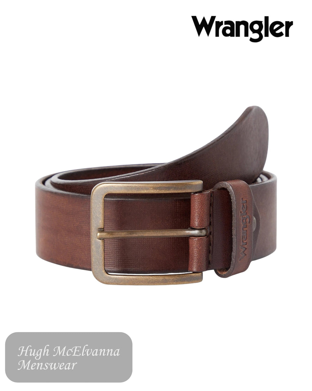 Wrangler structured belts in black and brown - Hugh McElvanna Menswear