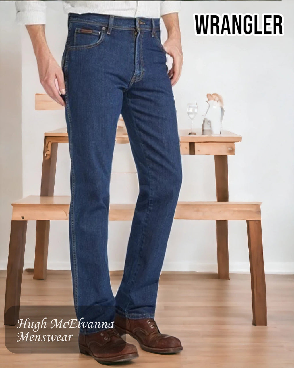 Wrangler Texas Dark Stonewashed - W12133009 - Hugh McElvanna Menswear