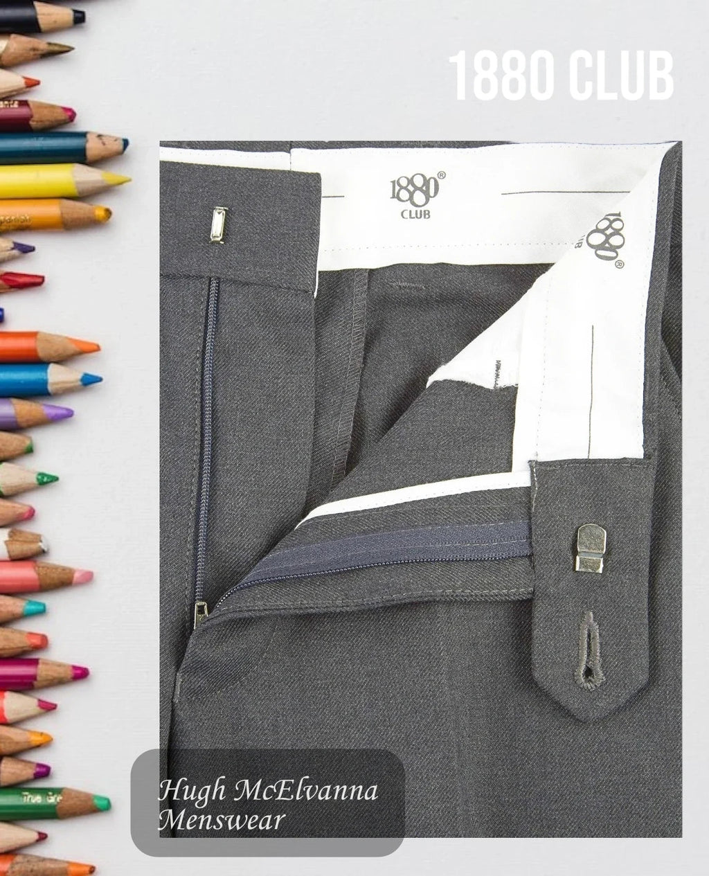 Youth's 1880 Club Grey SKINNY Trouser 72400/05 - Hugh McElvanna Menswear