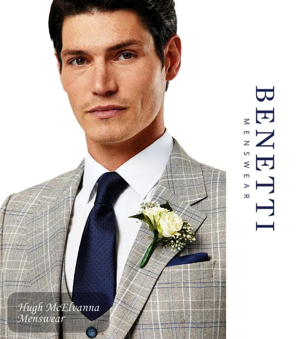 Benetti CHARLES Stone Check Blazer - TAILORED FIT - Hugh McElvanna Menswear