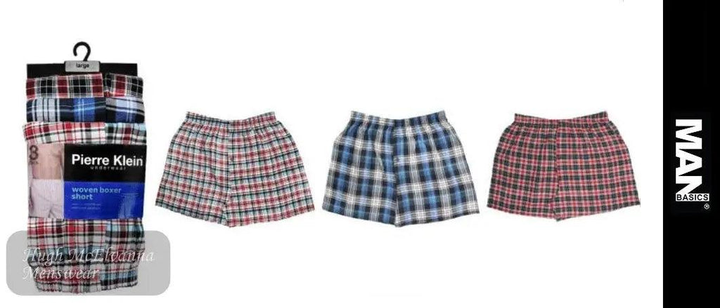 Men's 3Pk. Woven Boxer Short with Button Fly Style: 2356 - Hugh McElvanna Menswear